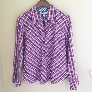 NWOT TOMMY HILFIGER Red White Blue Buttondown Top